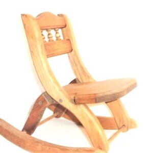 LVG - FOLDING  Wood ROCKING CHAIR Doll Chair Photo Prop Wood Rocker Plant Stand